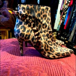 Leopard ankle boots
